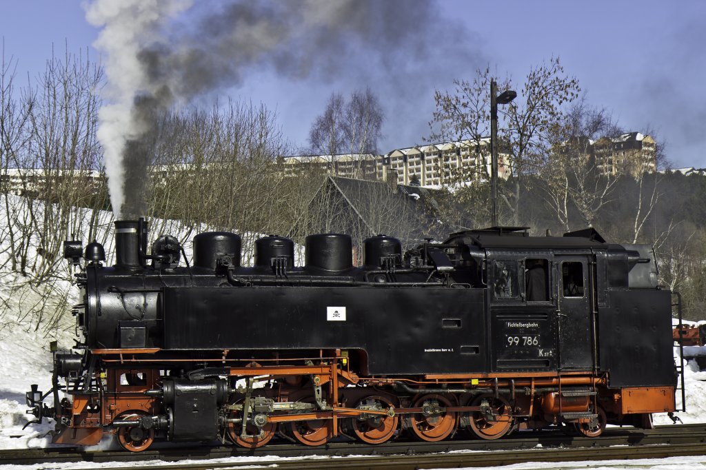 Bahnhof Kurort Oberwiesenthal, 99 786 beim rangieren [06.03.2013]