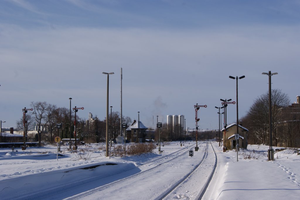 Bahnhof Zeitz,mit Blick auf die Formsignale Richtung Gera,12.10.2010