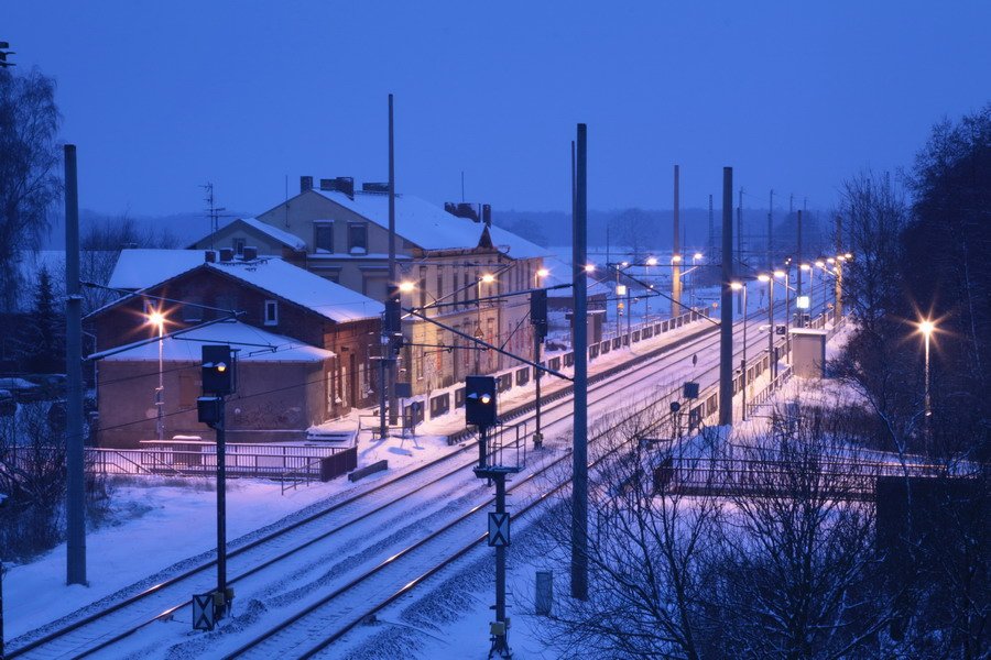 Bahnhofsgelnde von Pritzier. 12.01.2010