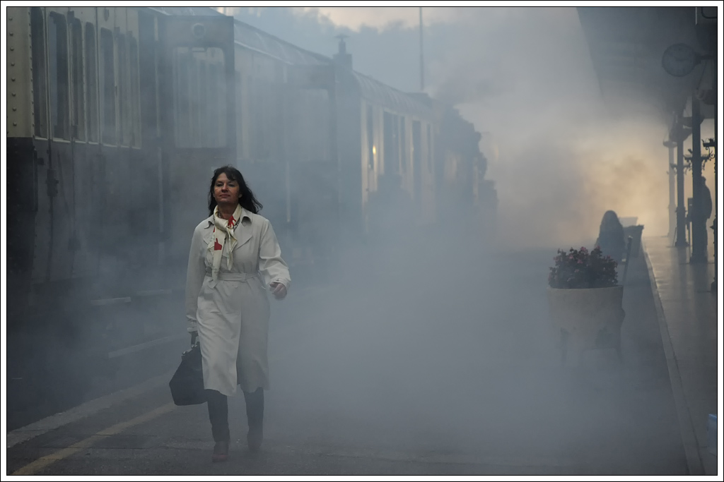 Bahnhofszenario am 10.11.2012 in Nova Gorica, aufgenommen whrend der Dreharbeiten zu einem Tourismuswerbefilm. 

