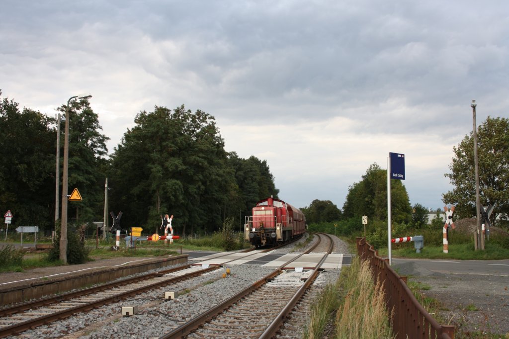 Bahnbergang in Grodalzig ist nun fertig ...294 602-8 mit einer bergabe Leipzig-Engelsdorf nach Zeitz unterwegs 29.08.2011