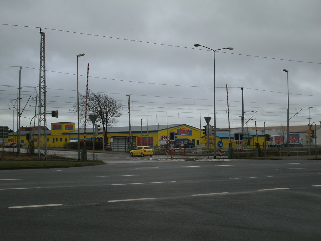 Bahnbergang Richtung Garz,am 27.Dezember 2012,in Samtens.