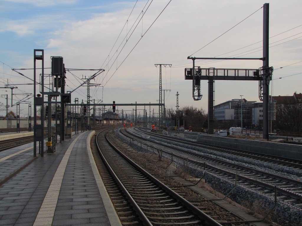 Bauarbeiten fr Einbindung der neuen NBS in Erfurt Hbf; 30.11.2011