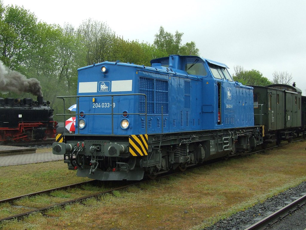 Baureihe 204 : 204 033 der PRESS mit Sonderzug am 15.05.2010 in Putbus/Rgen.