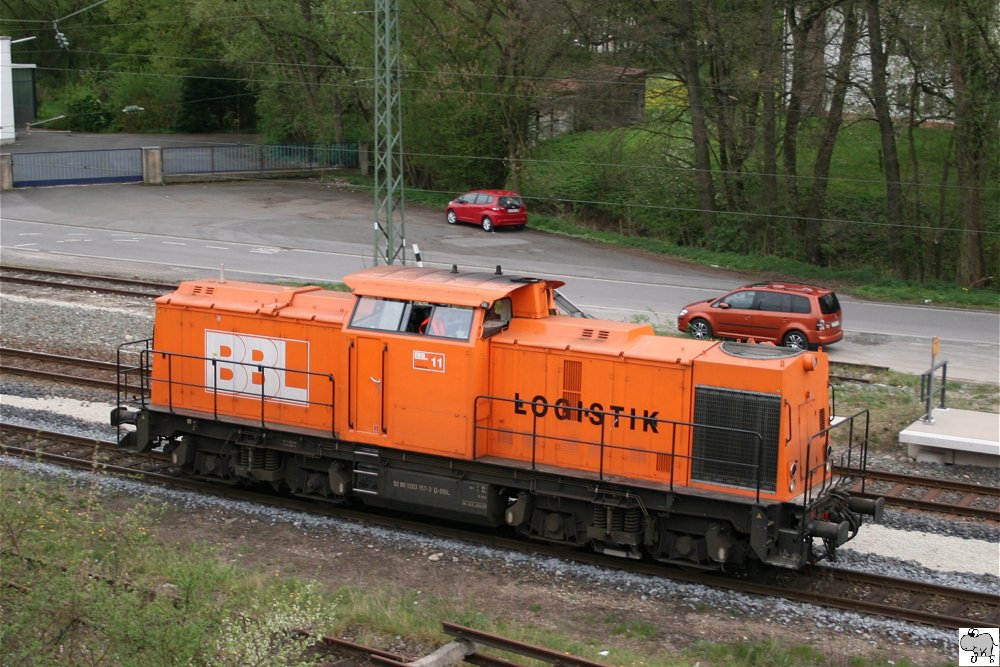 BBL Logistik GmbH Lokomotive 203 157-3 fhrt von Sonneberg (Thringen) leer zurck nach Lichtenfels, wo sie die Nacht abgestellt werden soll. Vorher hatte sie einen Leerzug Schotterwagen zum beladen nach Sonneberg gebracht.