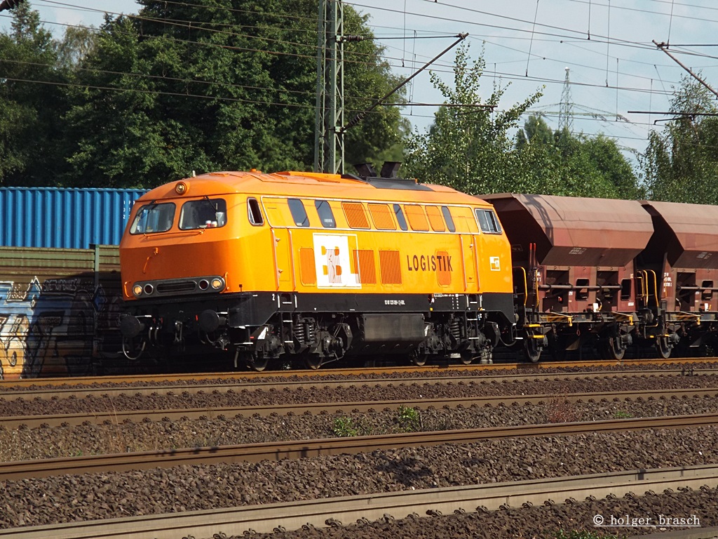 BBL-lok nummer 17 fuhr am 09.08.13 mit einen schotterzug durch hh-harburg