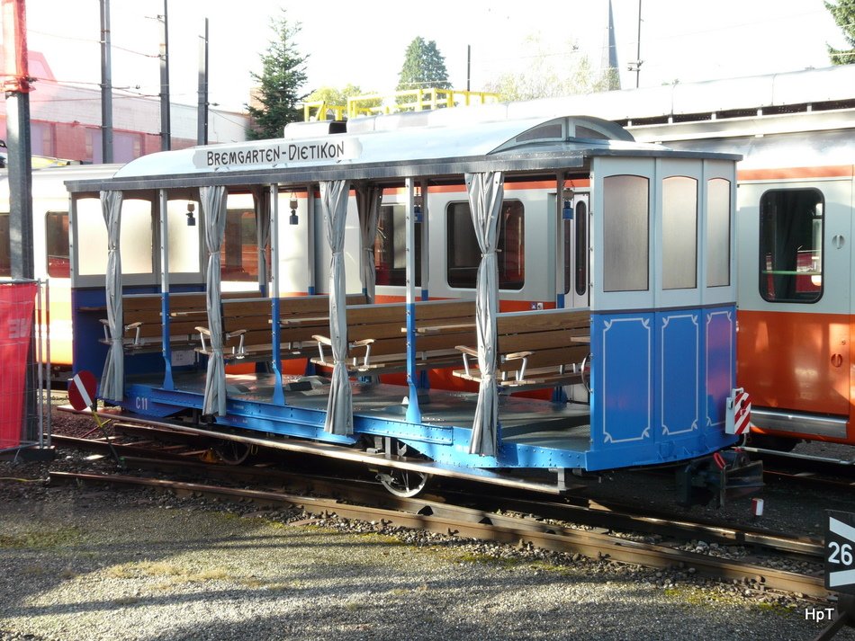 BD - Abestellter Sommerwagen C 11 vor dem Depot in Bremgarten am 11.10.2009