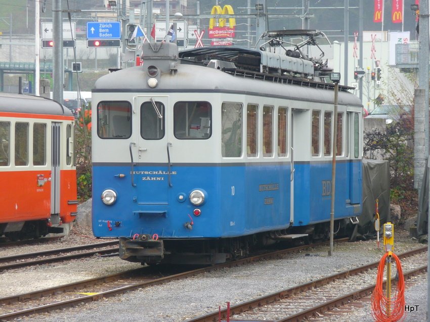 BD - Oldtimer Triebwagen   Mutschlen Zhni   BDe 4/4 10 in Bremgarten am 05.12.2009