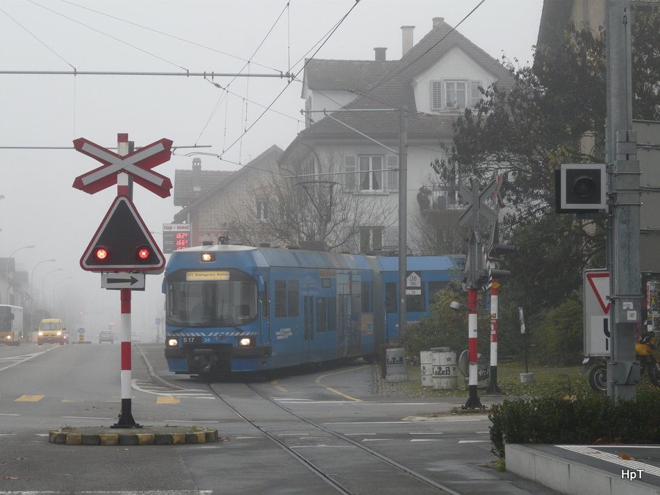 BD - Unterwegs in Bremgarten der Triebwagen Be 4/8 24 am 20.11.2009