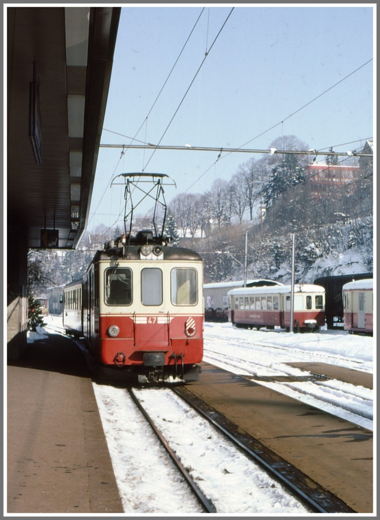 BDe 4/4 47 in Herisau (Archiv 12/1982)