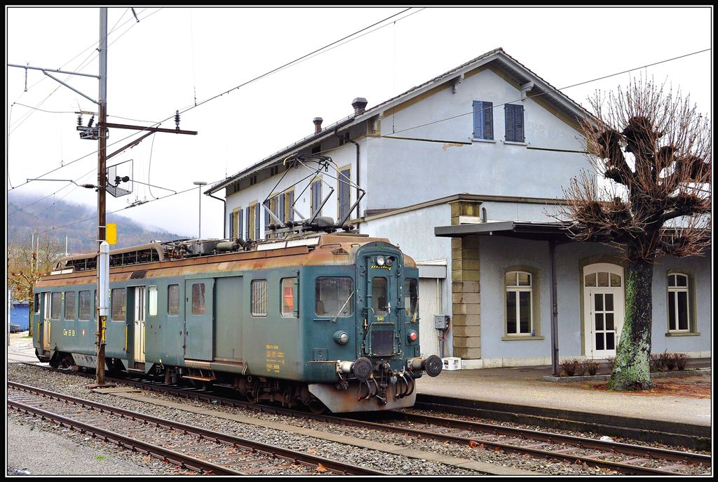 BDe 4/4 641 in Oensingen. (18.12.2012)