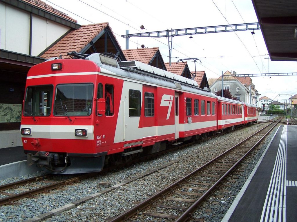 BDe 4/4 II Nr 611 in Saignelgier am 12/06/10.