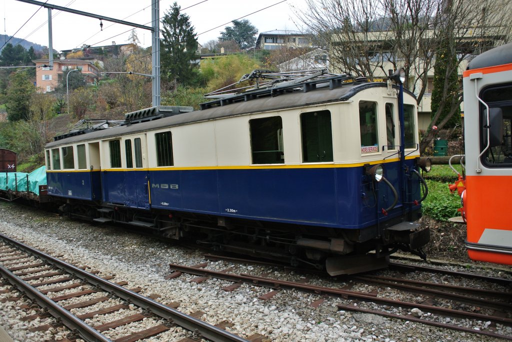 BDe 4/4 Nr. 28, Hors Service/Ausser Betrieb, abgestellt in Fontanivent, 24.11.2012.
