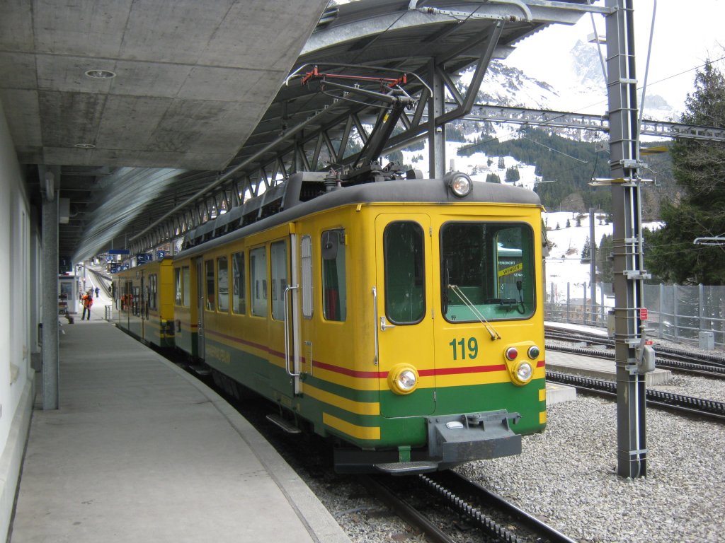BDeh 4/4 Pendel 119 in Wengen, 15.03.2011.
