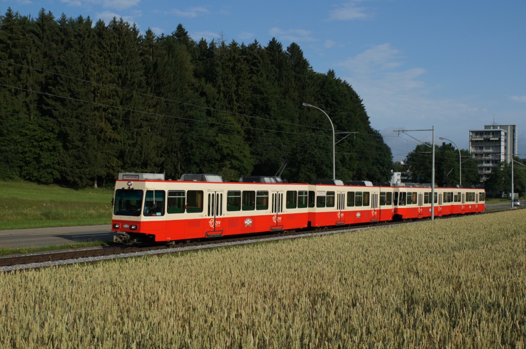 Be 8/8 29/30 und Be 8/8 31/32 befinden sich am 5.7.12 kurz vor Waltikon.