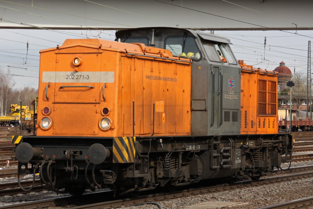 BEG 202 271 am 26.3.11 als Lz in Duisburg-Entenmfang.Die Lok kam sp�ter wieder zur�ck