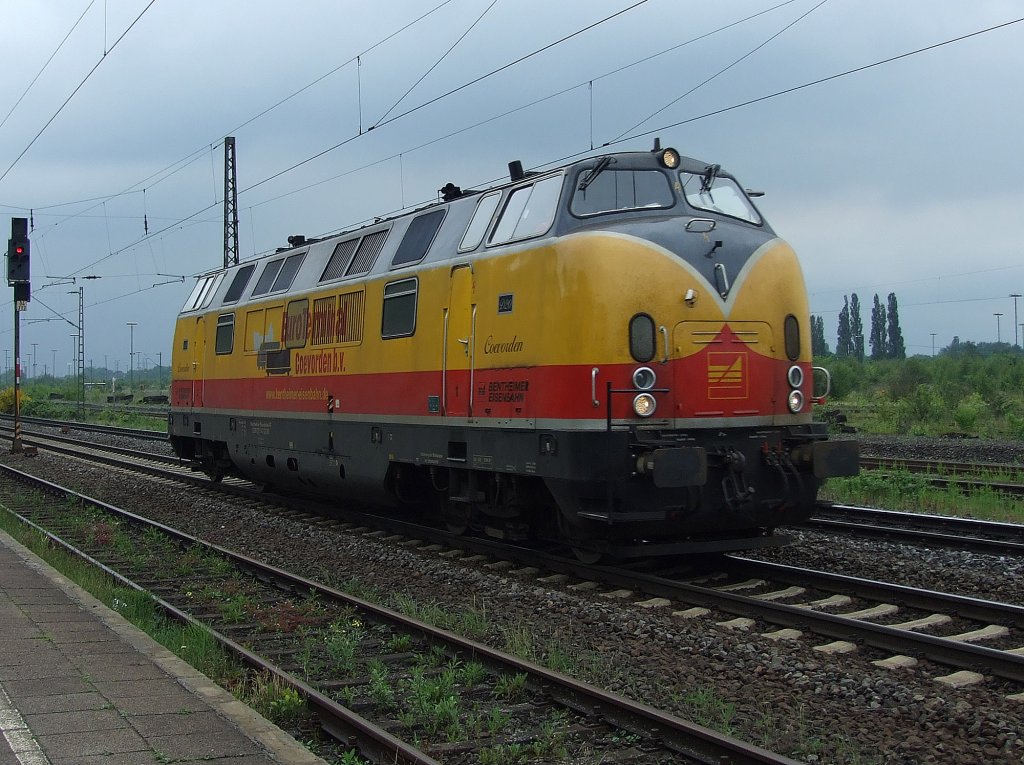 Bentheimer Eisenbahn V200 am 31.5.10 als Lz durch Duisburg-Bissingheim