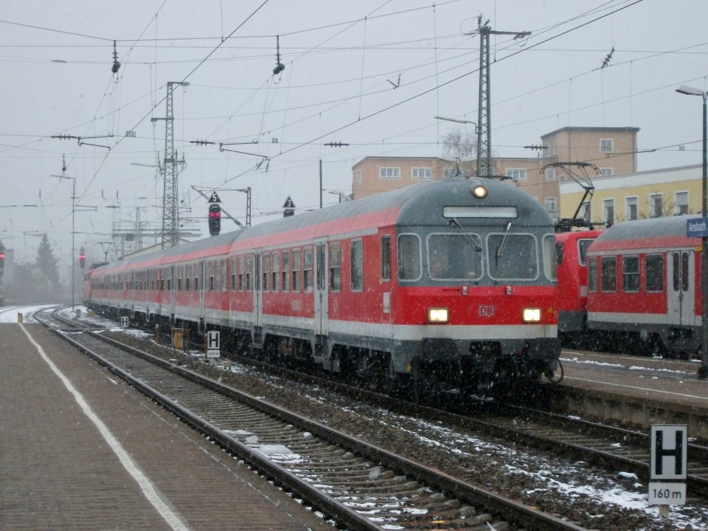 Bereitstellung des RE 58328 nach Crailsheim am 20.Februar 2013 in Ansbach. 