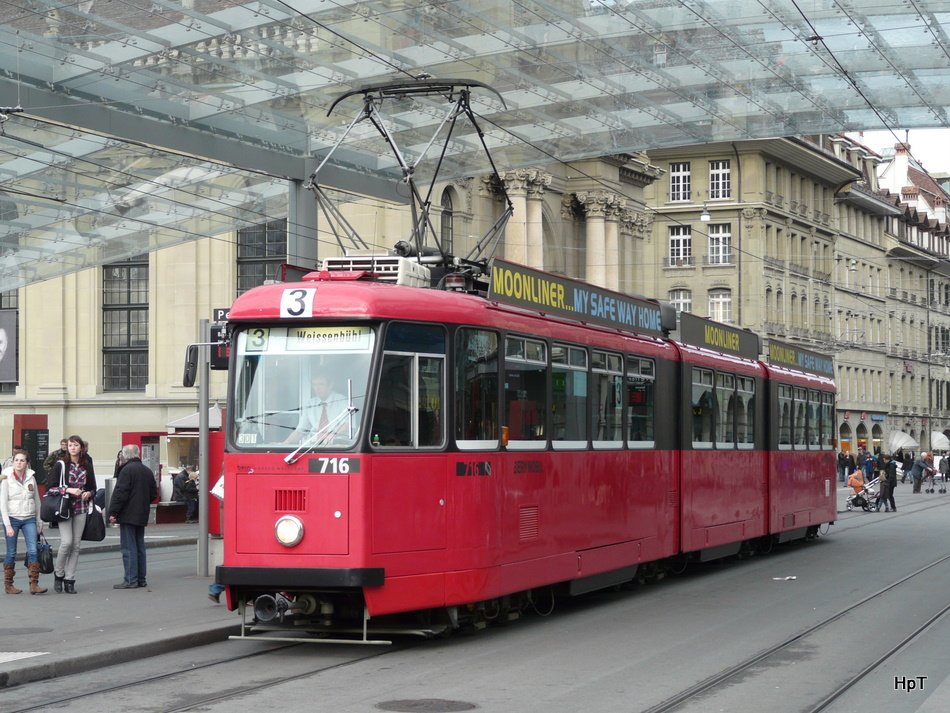 Bern mobil - Be 8/8 716 unterwegs auf der Linie 3 am 13.11.2009