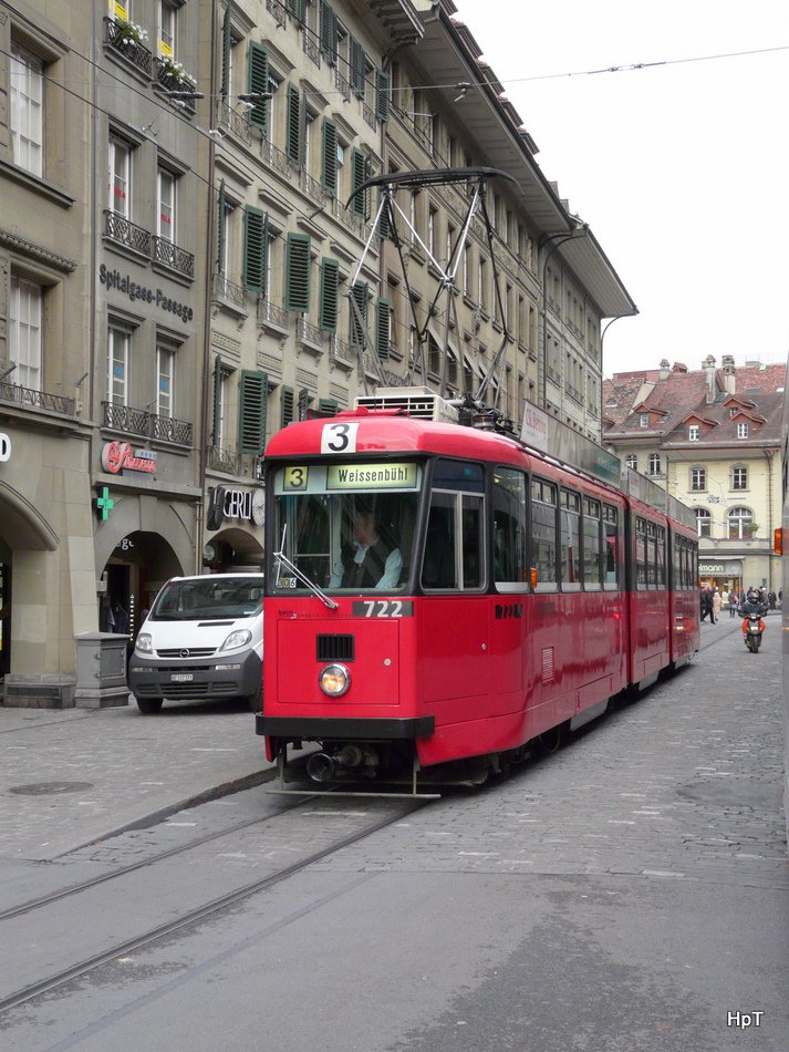 Bern mobil - Be 8/8 722 unterwegs auf der Linie 3 am 13.11.2009