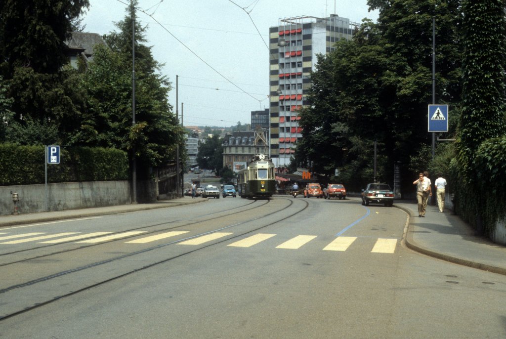 Bern SVB Tram 3 (Be 4/4 103) Seftigenstrasse im Juli 1983.
