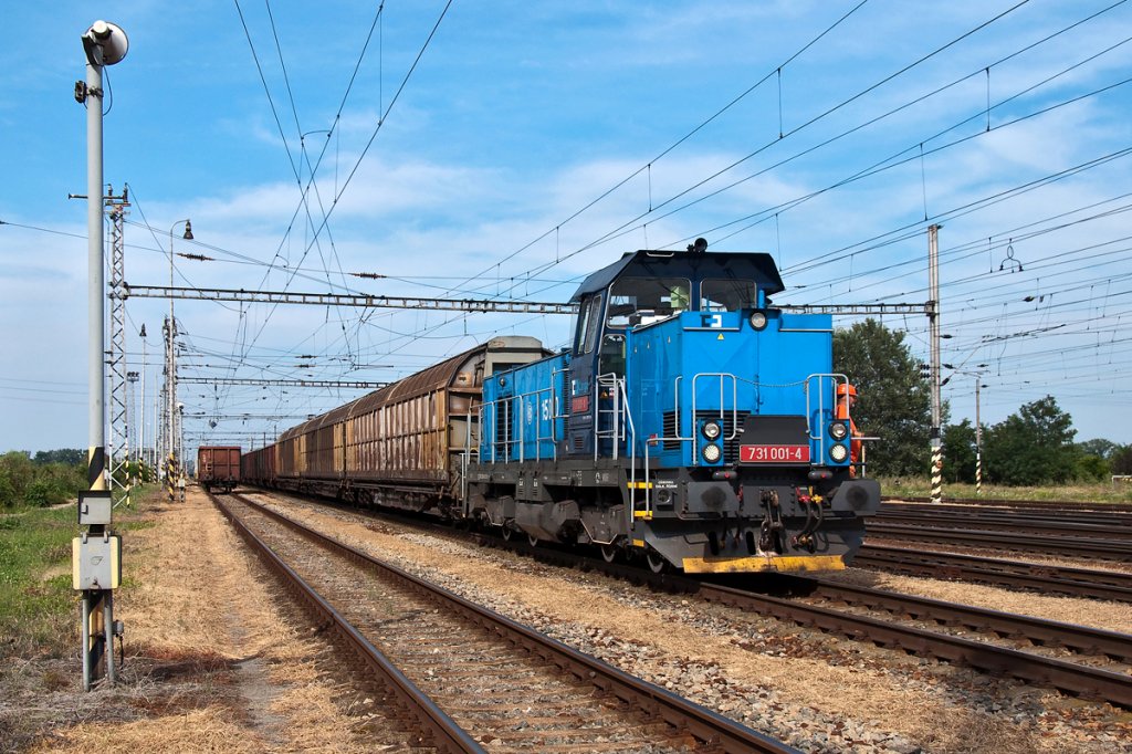 Besuch beim Nachbarn: CD Cargo 731 001 am 16.08.2012 in Breclav.