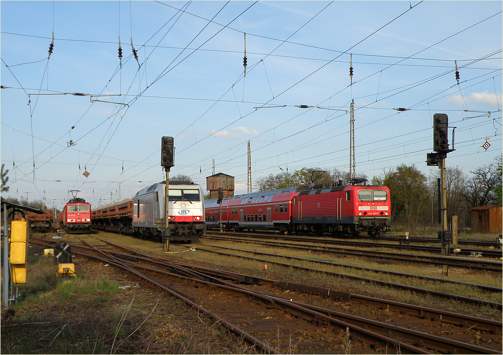Betrieb im Bahnhof Elsterwerda-Biehla, 27.04.2012
