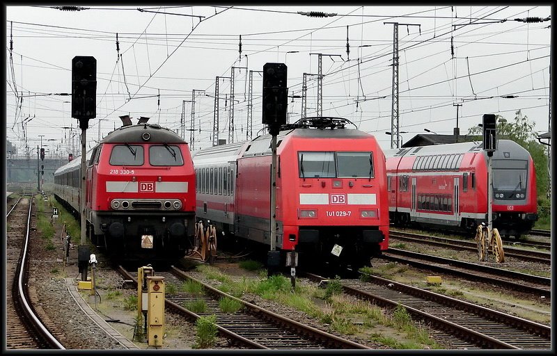 Blick auf die  Abstellgruppe  im Hbf Stralsund.  am 20.05.07