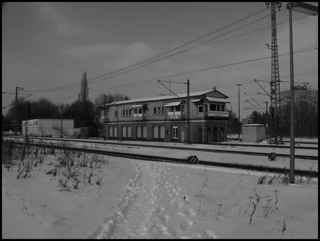 Blick auf das Musemstellwerk Lehrte im Febura 2010.