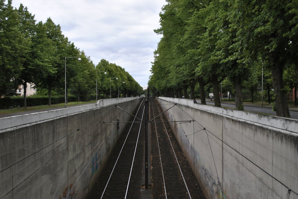 Blick auf die Stadtbahmrampe in der Hildesheimer Strae/Hannover. Foto vom 13.06.2011.