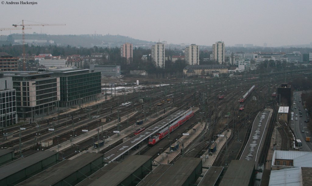 Blick vom Bahnhofsturm in Stuttgart 23.1.10