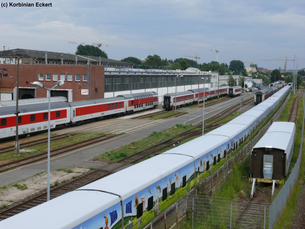 Blick von der Warschauer Brcke ins ehm. Reichsbahnausbesserungswerk in Berlin, 19.07.2011
