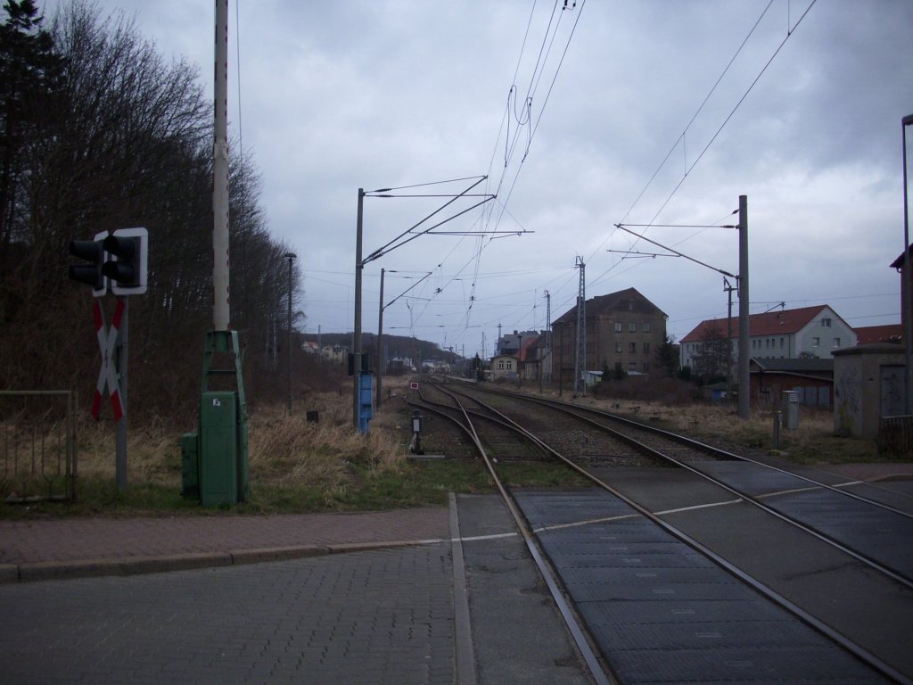 Blick zum Hauptbahnhof Sassnitz am 25.02.2012