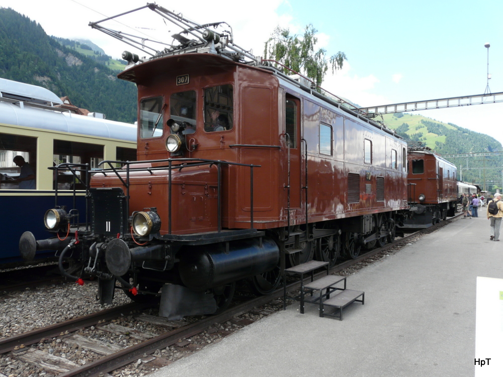 BLS / 100 Jahre Ltschbergbahn - Lok`s  Ce 4/6 307 und Ce 4/4 312 in Frutigen am 30.06.2013