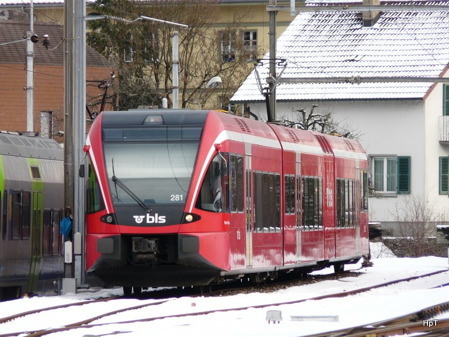 bls - Triebzug RABe 526 281 abgestellt in Burgdorf am 30.01.2010