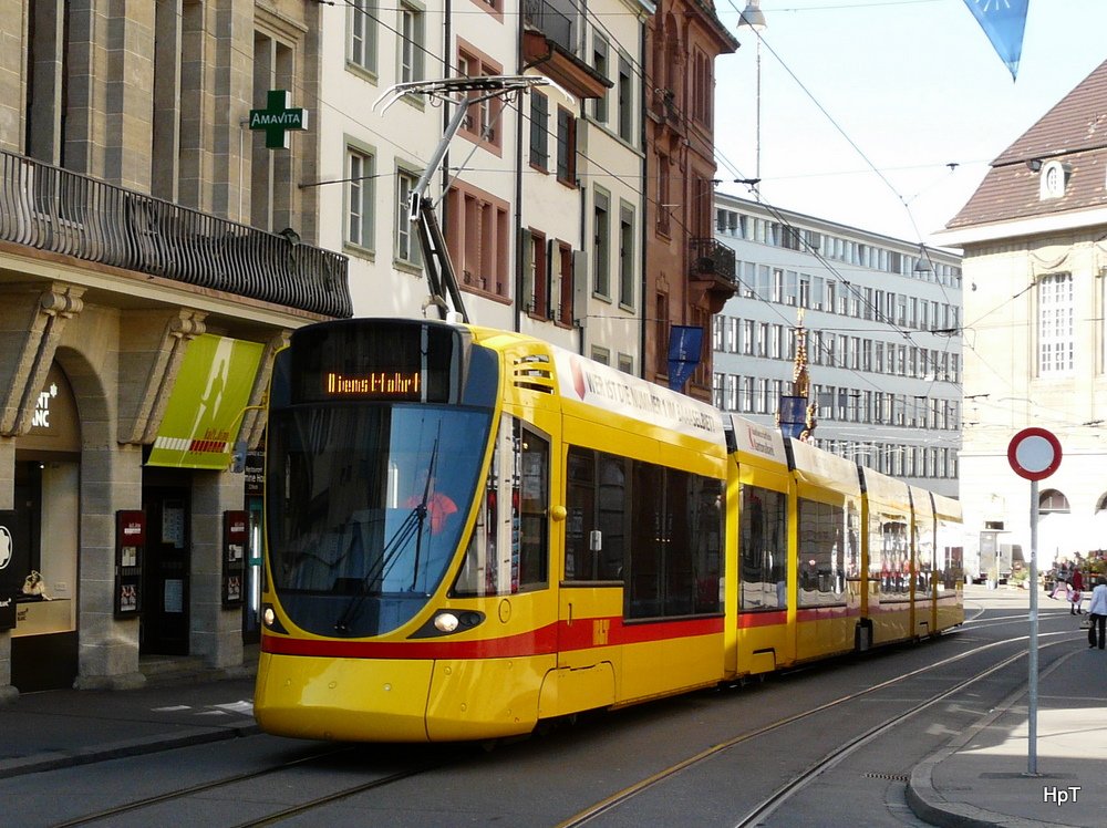 BLT - Be 6/10  152 unterwegs auf einer Dienstfahrt in der Stadt Basel am 19.03.2010