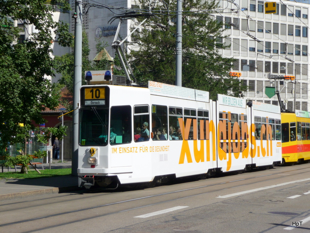 BLT - Tram Be 4/8 240 unterwegs auf der Linie 10 am 12.09.2010