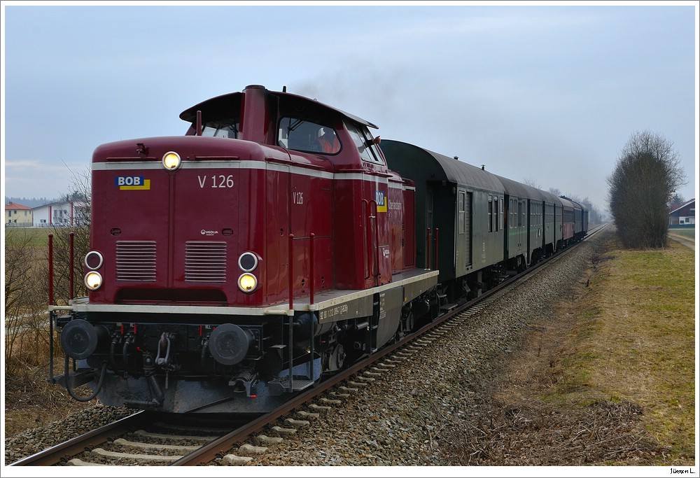 BOB V126 mit dem SDZ Z92303 (Frth-Simbach), Nahe Julbach; 13.3.2011