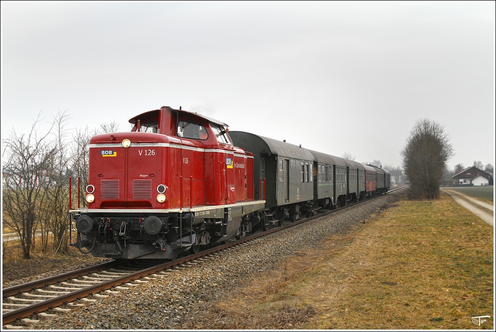 BOB V126 mit dem SDZ Z92303 Frth-Simbach nahe Julbach. 13_3_2011