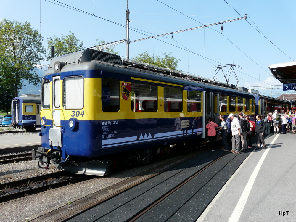 BOB - Zahnradtriebwagen ABeh 4/4 304 im Bahnhof Interlaken Ost am 13.07.2013