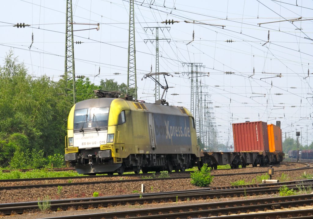 BoxXpress ES 64 U2-015 am 21.5.2011 durch Koblenz-L�tzel.