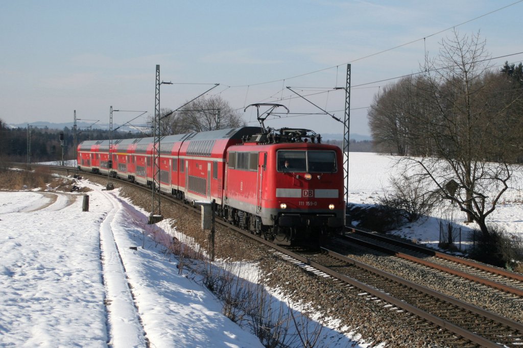 Br 111 159-0 RE Richtung Salzburg bei bersee am 23.01.2011