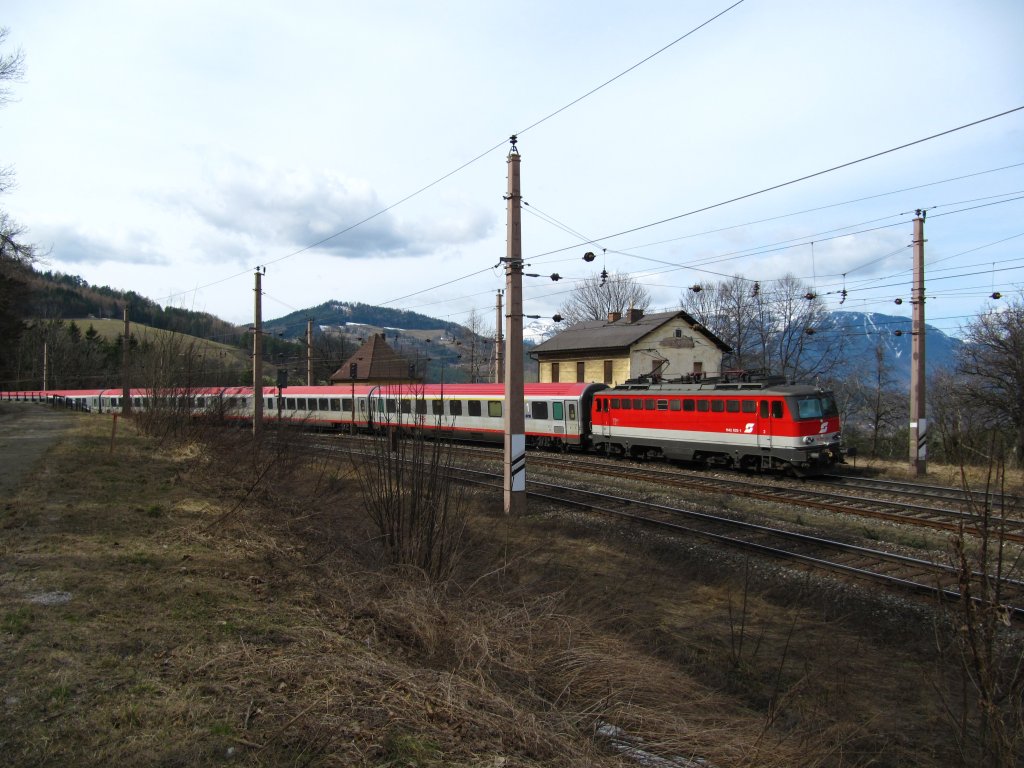 BR 1142 625 mit IC nach Graz bei Eichberg am 22.03.2010