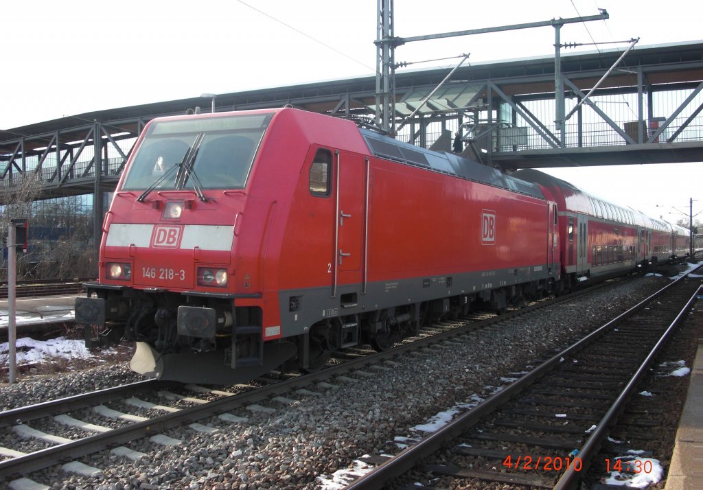 BR 146 218-3 am 4.2.'10 im gppinger Hauptbahnhof