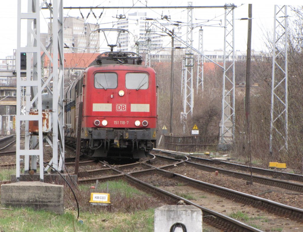 BR 151 am 31.03.2010 am Abzweig Okn Richtung Berlin Lichtenberg B1 (Gab)