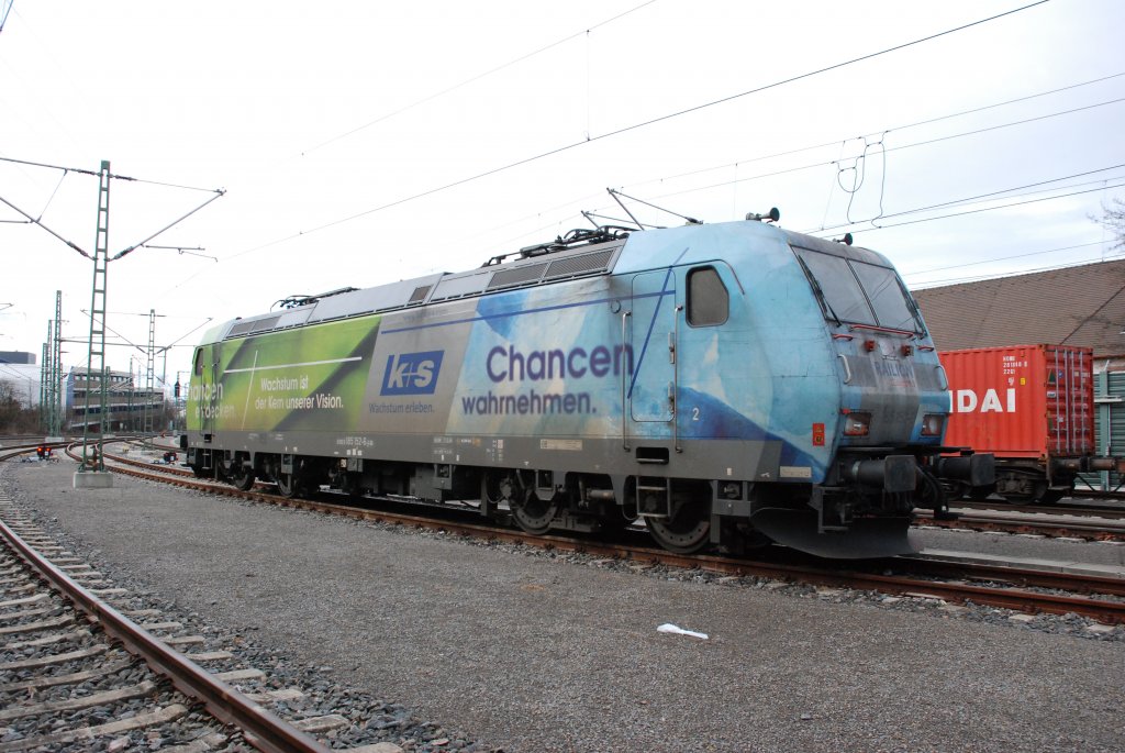BR 185 152-6 abgestellt im Bblinger Bahnhof am 24.02.2010