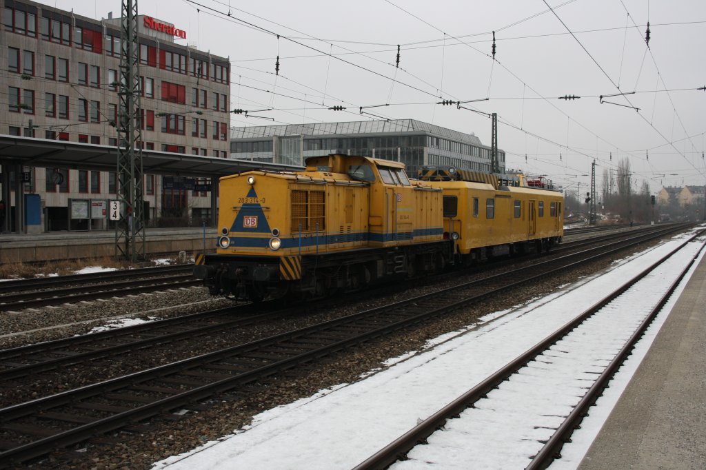 BR 203 314-0 war auf Durchfahrt am Heimeranplatz in M�nchen am 05.02.10 Richtung Laim Rbf.