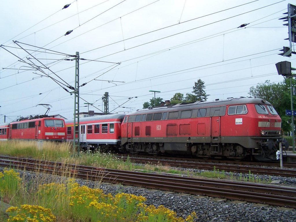 BR 218 491 mit RE nach Ulm in Donaueschingen am 04/07/10.