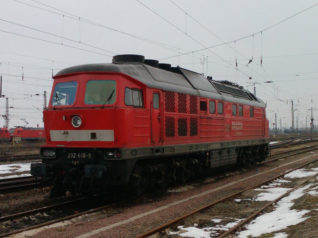 BR 232 618-9 am 07.02.10 in Grokorbetha Abgestellt