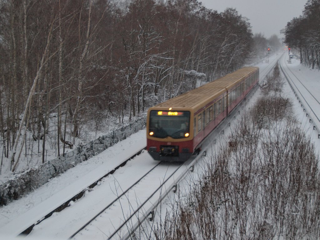 BR 481 bei Schnee zwischen Sdkreuz und Priesterweg.